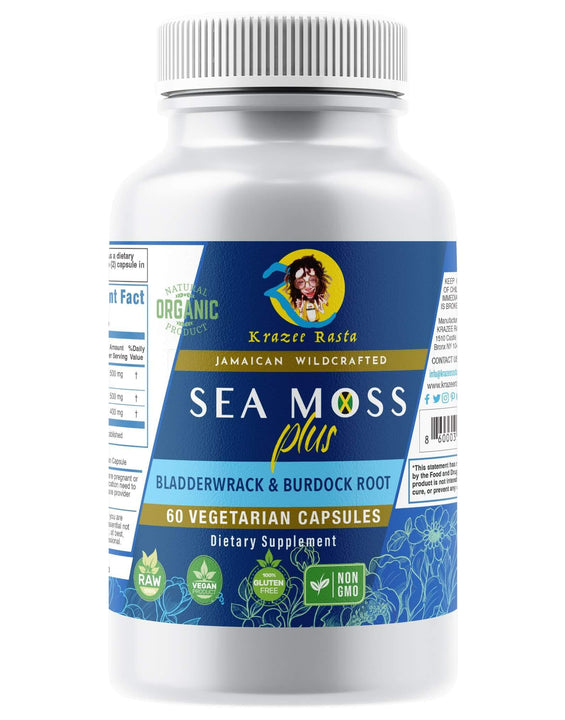 Krazee Rasta® Sea Moss Plus Bladderwrack & Burdock Root Capsule