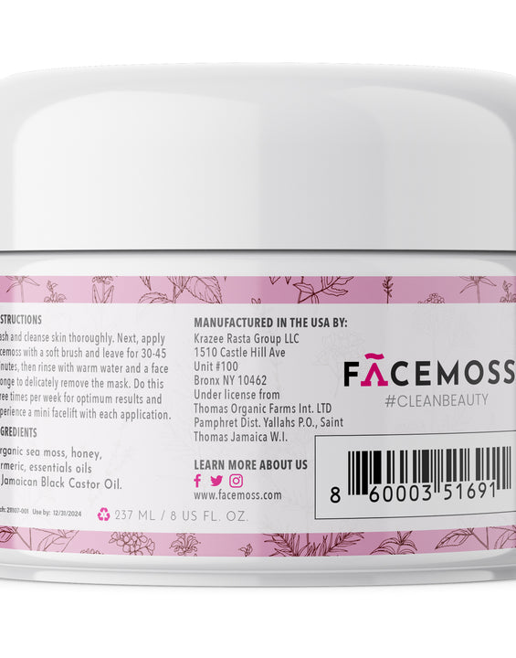 Facemoss Sea Moss Facial Mask With Turmeric & Jamaican Black Castor Oil