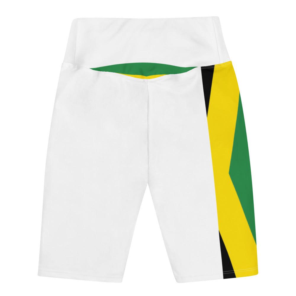 #BUMBOCLAAT Biker Shorts - I love Jamrock Krazee Rasta Authentic Jamaican Products