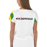 #BUMBOCLAAT All-Over Print Crop Tee - I love Jamrock Krazee Rasta Authentic Jamaican Products